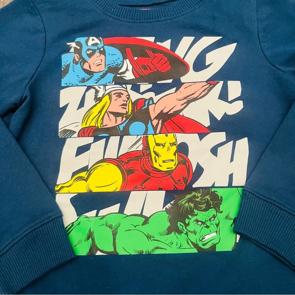 Marvel Kids Navy Superhero Crewneck Sweatshirt - Picture 2 of 3